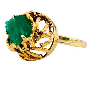 18ct gold Emerald 6.0ct Ring size N